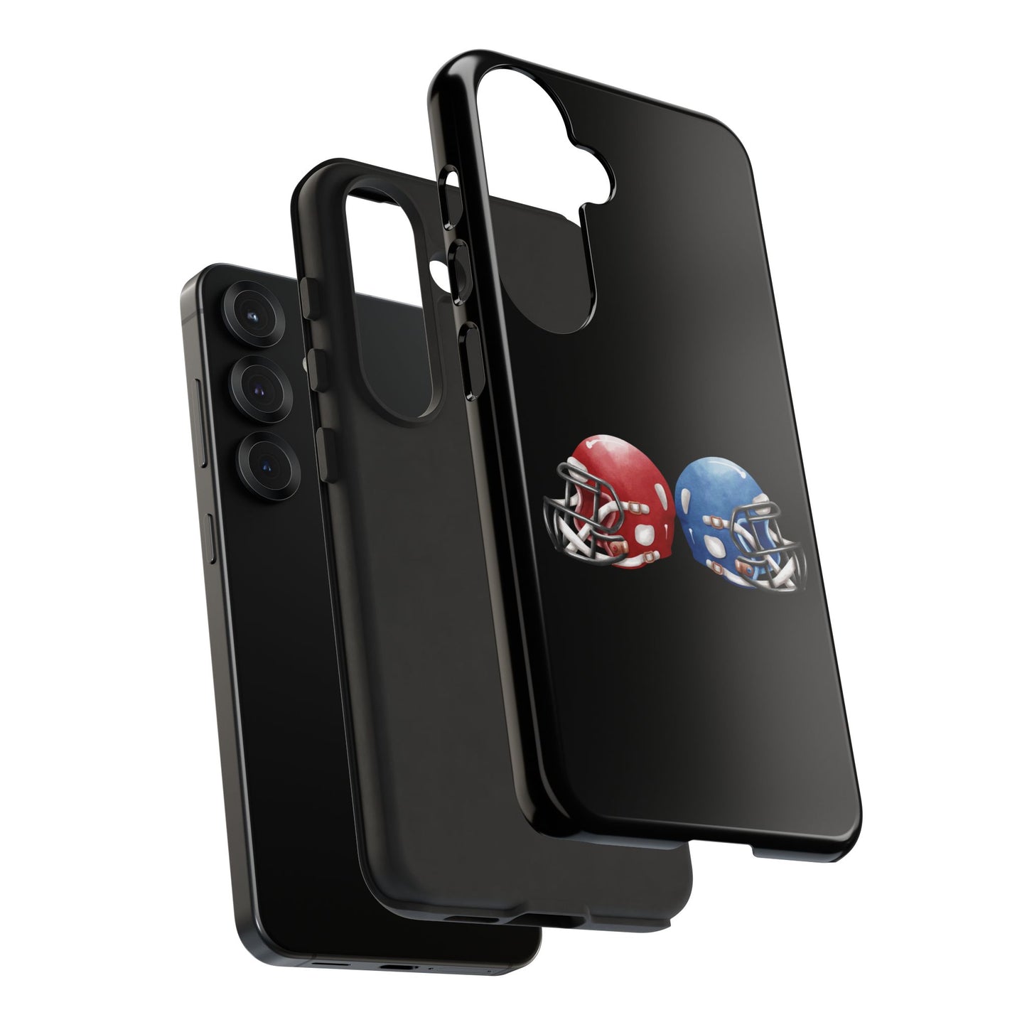 Red and blue football helmet print phone case for iPhone, protective and stylish Tough Case by Printify.