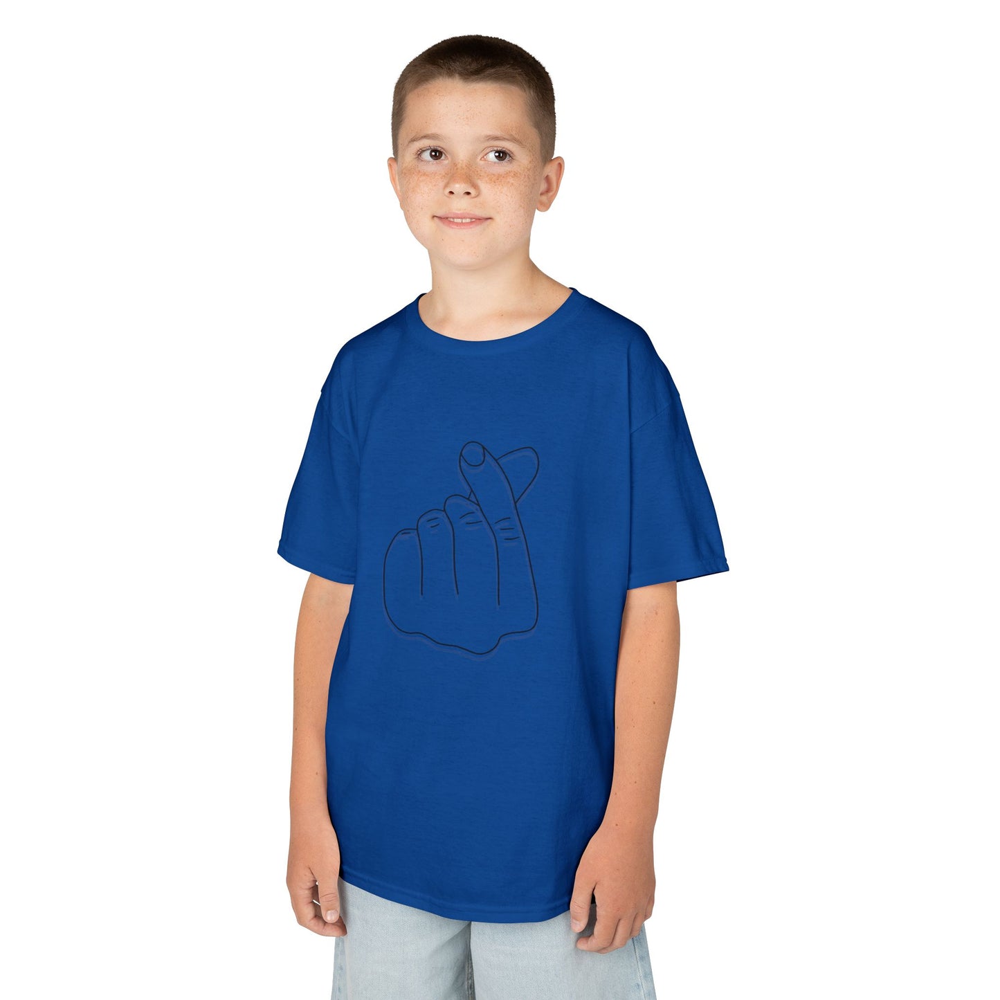Cute Kids Heavy Cotton Tee - K-Pop Inspired Love Gesture