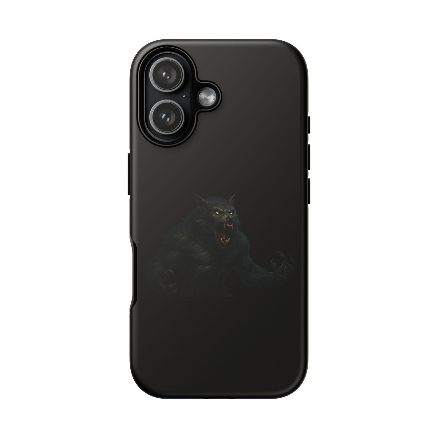 Werewolf phone case with dark monster graphic, tough protective design for smartphones, by Printify.