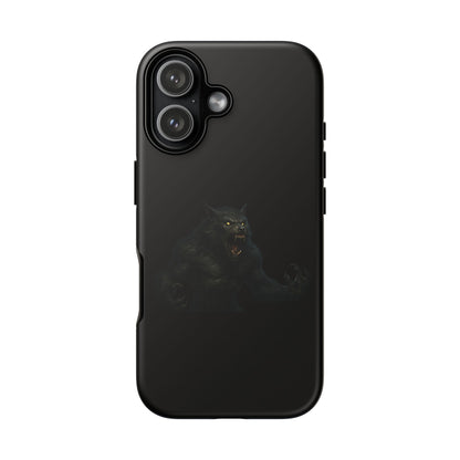 Werewolf phone case with dark monster graphic, tough protective design for smartphones, by Printify.