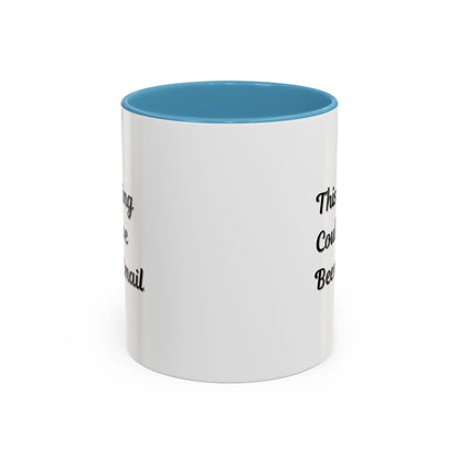 Funny office coffee mug with the phrase "This Meeting Could Have Been An Email" in black text on a white ceramic mug.