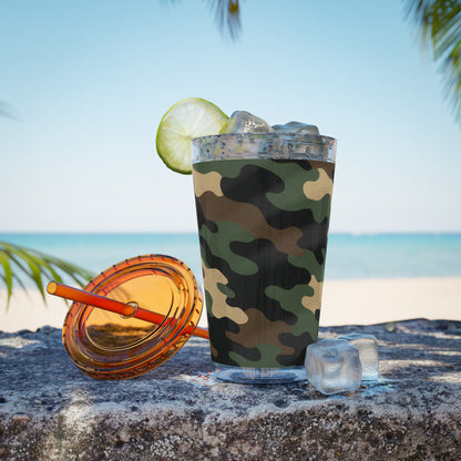 Stylish Camo Tumbler, 16oz Cup with Straw, Perfect for Outdoor Adventures, Gifts for Him, Travel Mug, Eco-friendly Drinkware, Camping