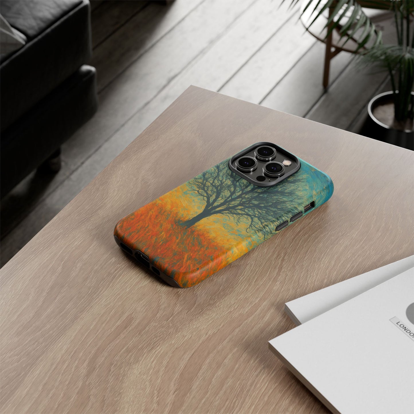 Artistic Phone Case with Tree Design, Nature Lover Gift, Unique Phone Cover, Holiday Present, Eco-friendly Tech Accessories - TRV