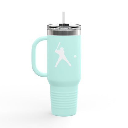 Insulated Travel Mug for Sports Lovers, 40oz Tumbler, Red Baseball Design, Perfect Gift for Fans, Outdoor Adventures, Road Trips, Tailgating