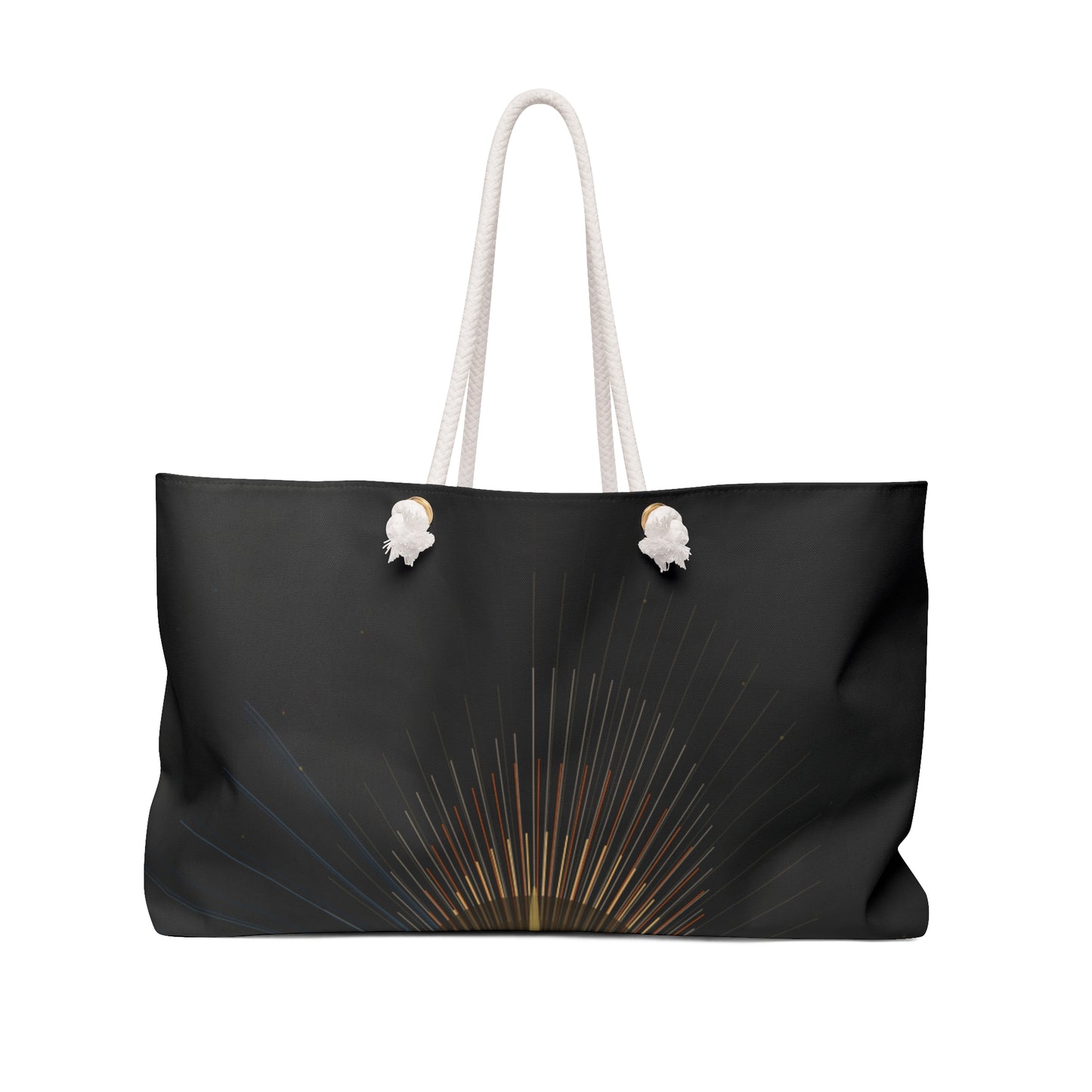 Sunburst Minimalist Graphic Weekender Bag | Black Beach Tote - TRV