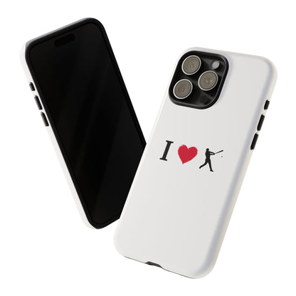 Baseball Love Phone Case, Tough Cases for Sports Lovers, i Heart Baseball Protection, Gift for Players, Cute Sports Case - TRV