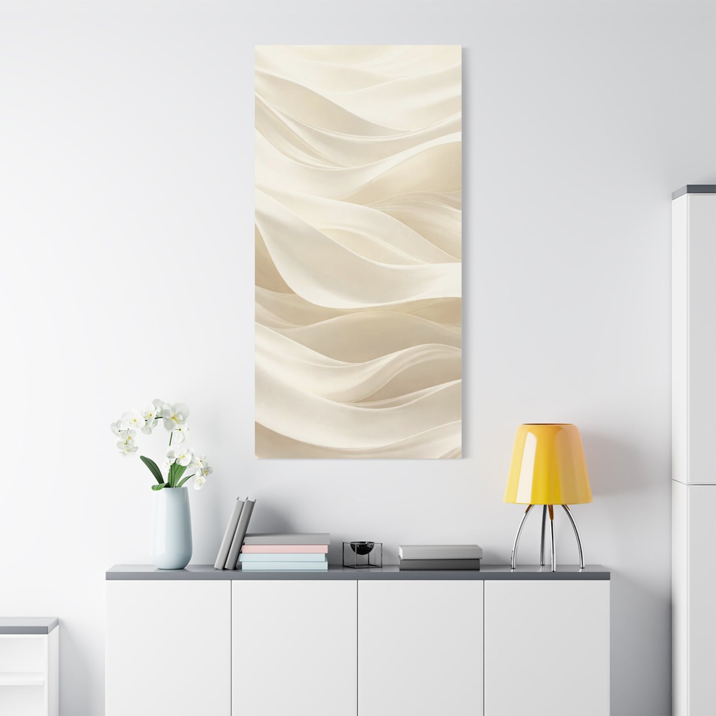 Neutral Abstract Wave Art Matte Canvas