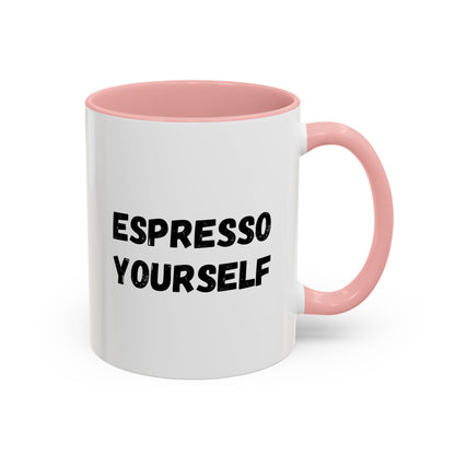 Espresso Yourself Coffee Mug - Fun Black Accented Mug for Coffee Lovers, Great Gift for Birthdays, Christmas, and Housewarming