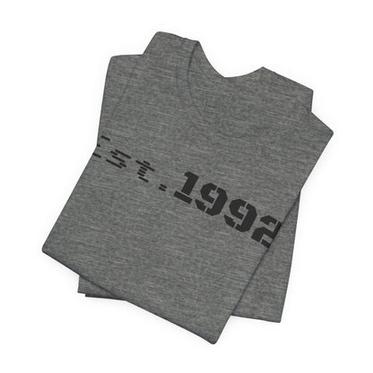 Est. 1992 Unisex Jersey Tee - Retro Birthday Gift, Casual Wear, Cool Vintage T-Shirt, Gift for Him, Gift for Her - TRV