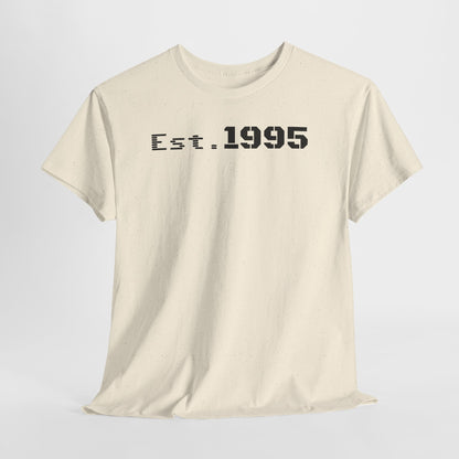 Unisex Heavy Cotton Tee - Est. 1995, Vintage Birthday Gift, Customizable Tee, Retro Unisex Shirt, Casual Everyday Wear