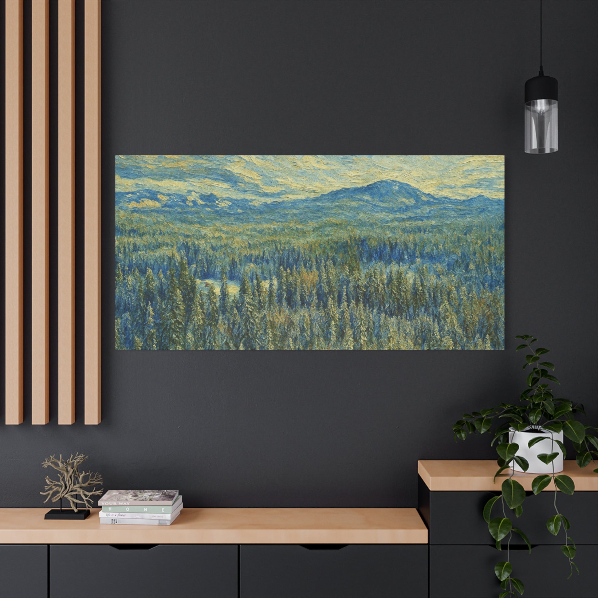 Scenic Landscape Canvas Print, Rustic Home Decor, Wall Art for Nature Lovers, Gift for Art Enthusiasts, Serene Forest Artwork - TRV