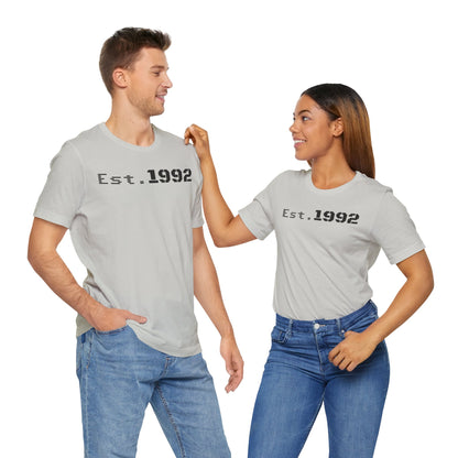 Est. 1992 Unisex Jersey Tee - Retro Birthday Gift, Casual Wear, Cool Vintage T-Shirt, Gift for Him, Gift for Her - TRV