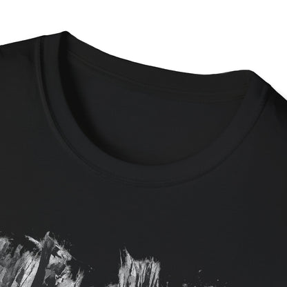 Unisex Softstyle T-Shirt with Abstract Landscape Art, Casual Wear, Gift for Art Lovers, Everyday Fashion, Nature Inspired Tee - TRV