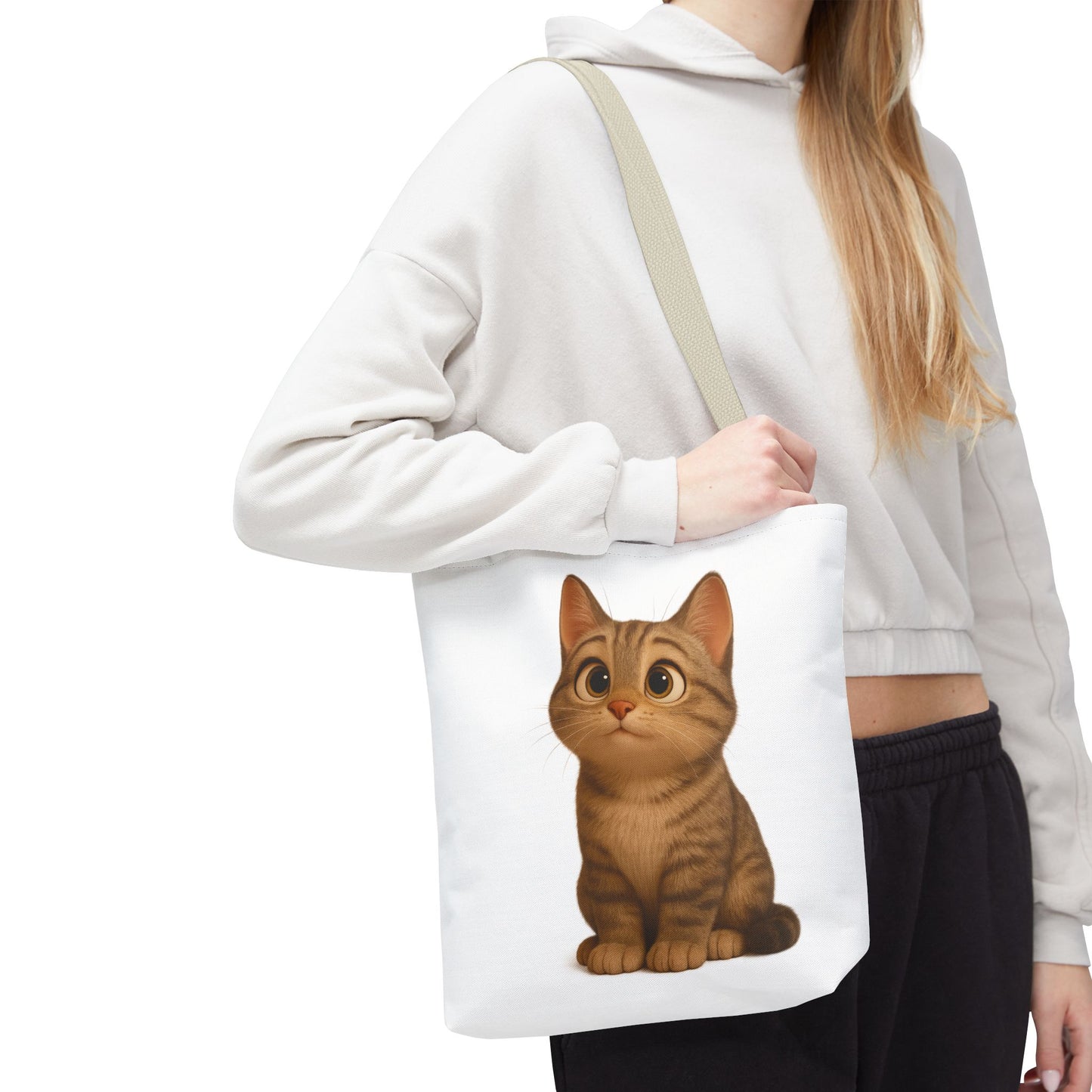 Cute Cat Tote Bag - Perfect for Animal Lovers, Eco-Friendly Carryall, Beach Bag, Shopping Tote, Gift for Cat Owners - TRV
