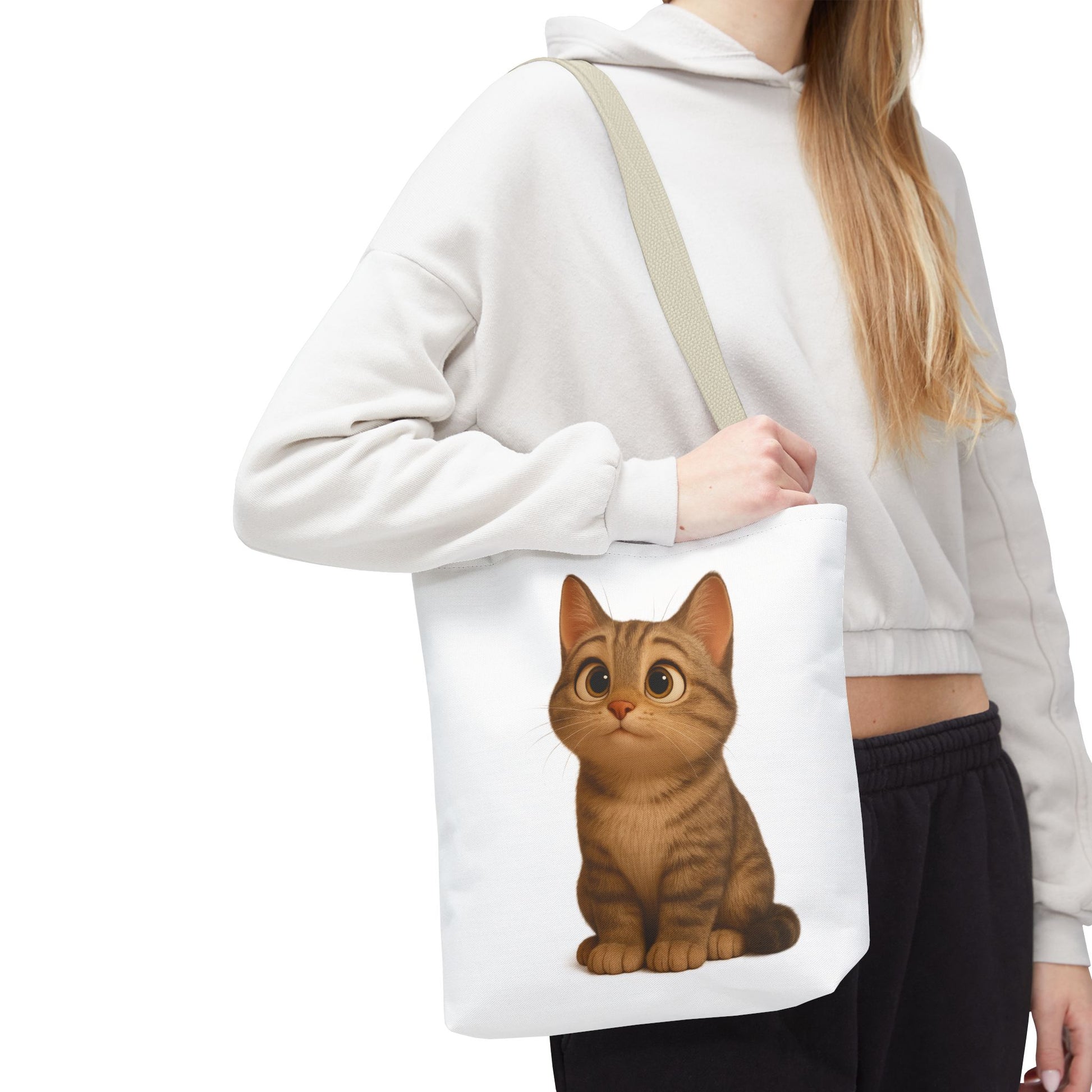 Cute Cat Tote Bag - Perfect for Animal Lovers, Eco-Friendly Carryall, Beach Bag, Shopping Tote, Gift for Cat Owners - TRV