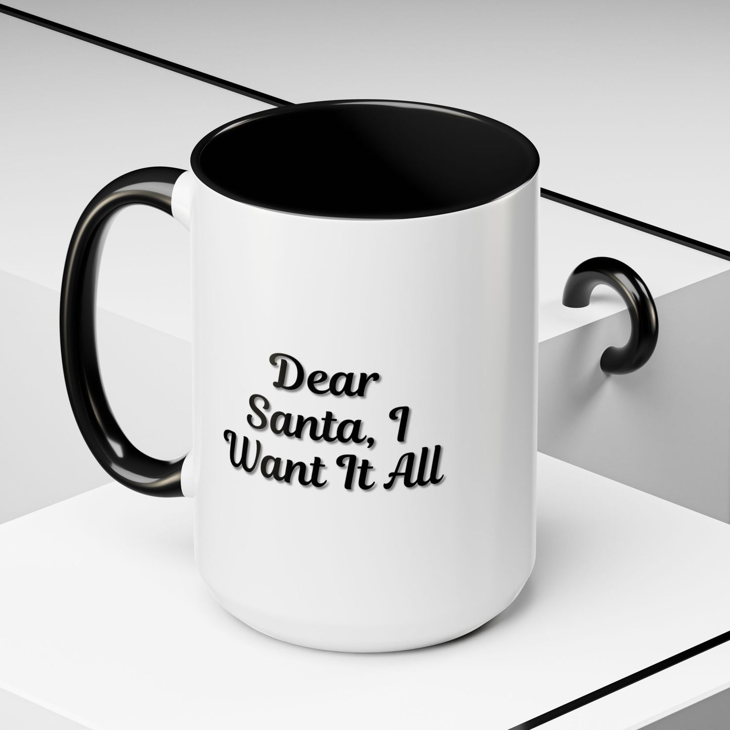 Dear Santa Accent Coffee Mug - Fun Holiday Mug for Christmas Enthusiasts