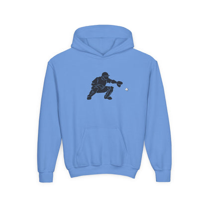 Youth Baseball Catcher Hoodie, Sporty Sweatshirt for Kids, Perfect Gift for Young Athletes, Team Spirit Gear, Sports Event Apparel