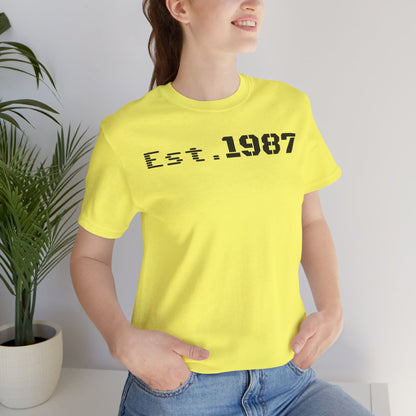 Est. 1987 Unisex Tee - Vintage Style Shirt, 80s Birth Year Gift, Casual Wear, Birthday T-Shirt, Retro Graphic Tee