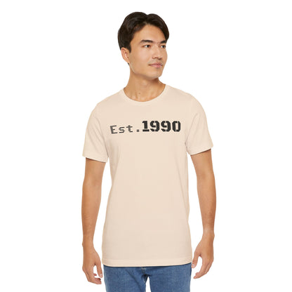 Est. 1990 Unisex Tee, Vintage Style Short Sleeve Shirt, Gift for 30th Birthday, Retro Casual Wear, Year Established T-Shirt