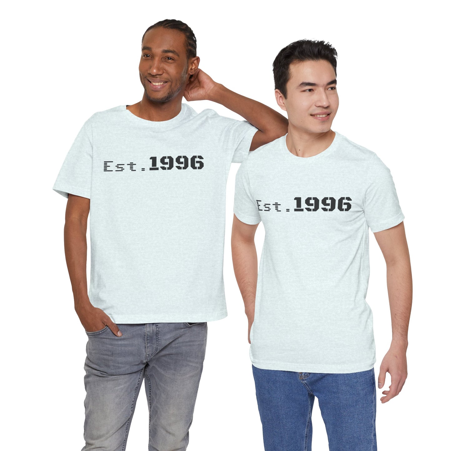 Vintage Est. 1996 T-shirt by Printify featuring a classic design, perfect as a birth year birthday gift.