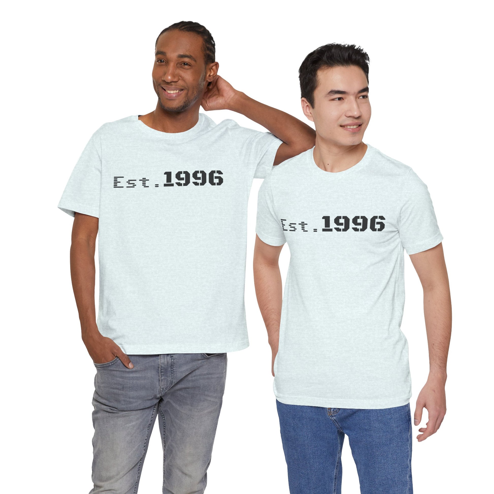 Vintage Est. 1996 T-shirt by Printify featuring a classic design, perfect as a birth year birthday gift.