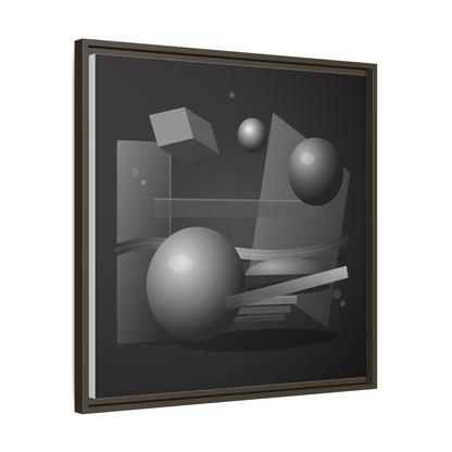 Monochrome Geometric Spheres Canvas Framed Wall Art | Matte Print