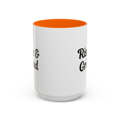 Rise & Grind Coffee Mug – Motivational Black Accent Mug for Daily Inspiration - TRV
