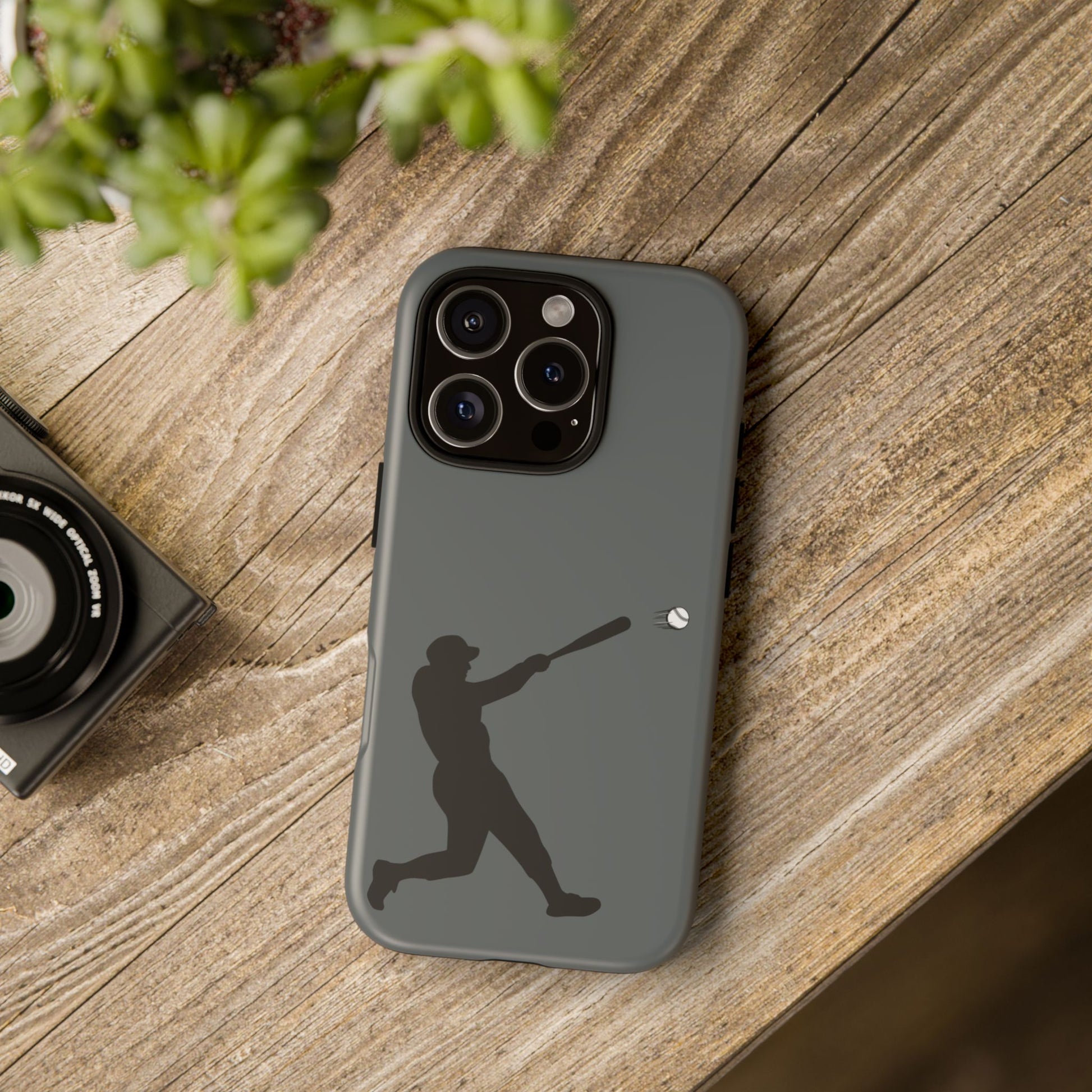 Printify baseball batter phone case, a tough protective smartphone cover featuring a baseball player design.