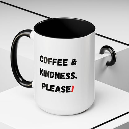 Coffee & Kindness Mug - Inspirational Coffee Cup, Gift for Friends, Office Decor, Encouragement, Morning Motivation