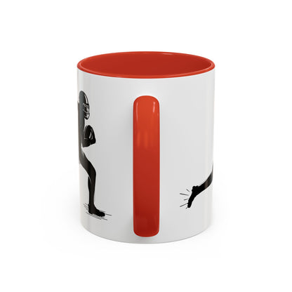 Football Player Themed Accent Coffee Mug, Sports Fan Gift, Unique Mug for Athletes, Coffee Lover, Game Day Essential - TRV