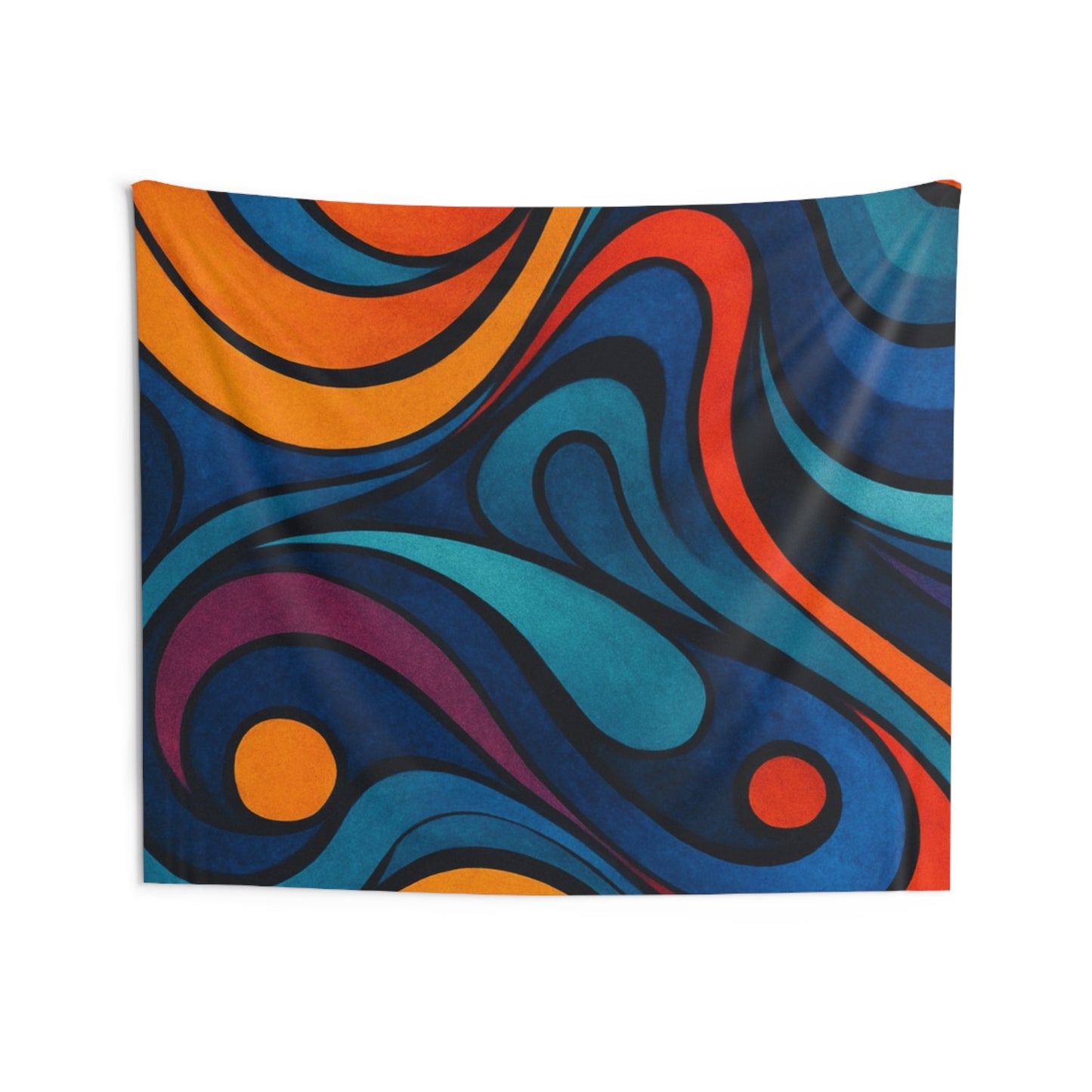 Abstract Retro Swirl Wall Tapestry — Vibrant Boho Psychedelic Home Decor