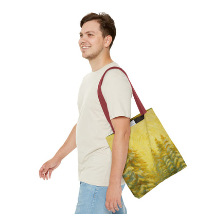 Eco-friendly canvas tote bag with an artistic abstract design, perfect for beach or casual carry, by Printify.