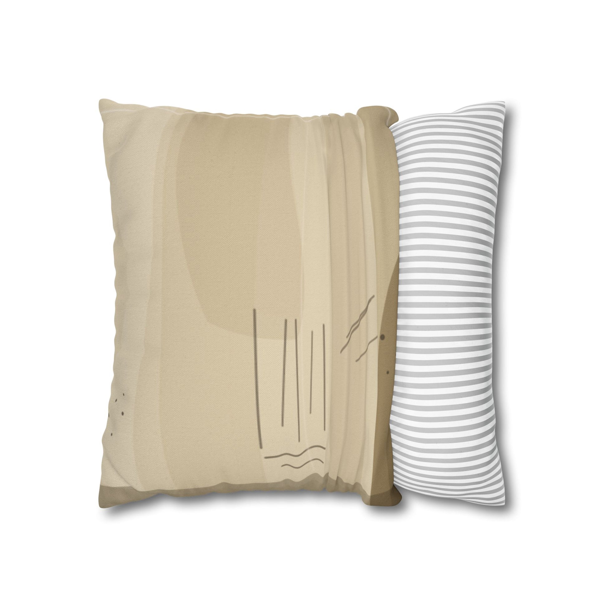 Neutral Abstract Brushstroke Pillowcase | Square Decorative Pillowcase - TRV