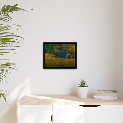 Framed Matte Canvas Print, Rustic Artwork, Farmhouse Decor, Nature Wall Art, Gift for Home, Autumn Decor, Landscape Painting