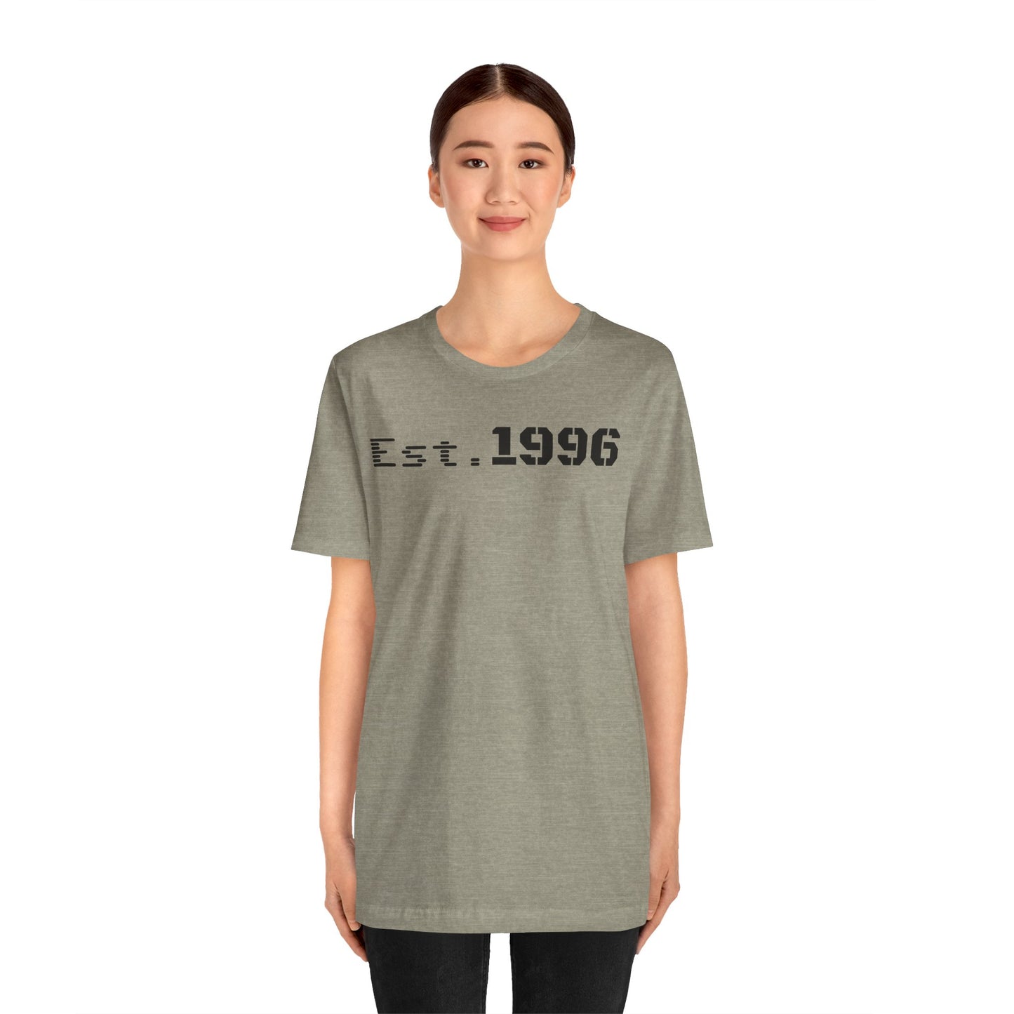 Unisex Jersey Tee - 'Est. 1996' Graphic Shirt, Birthday Gift, Casual Wear, Vintage Style, Retro Fashion, Gift for Him/Her - TRV