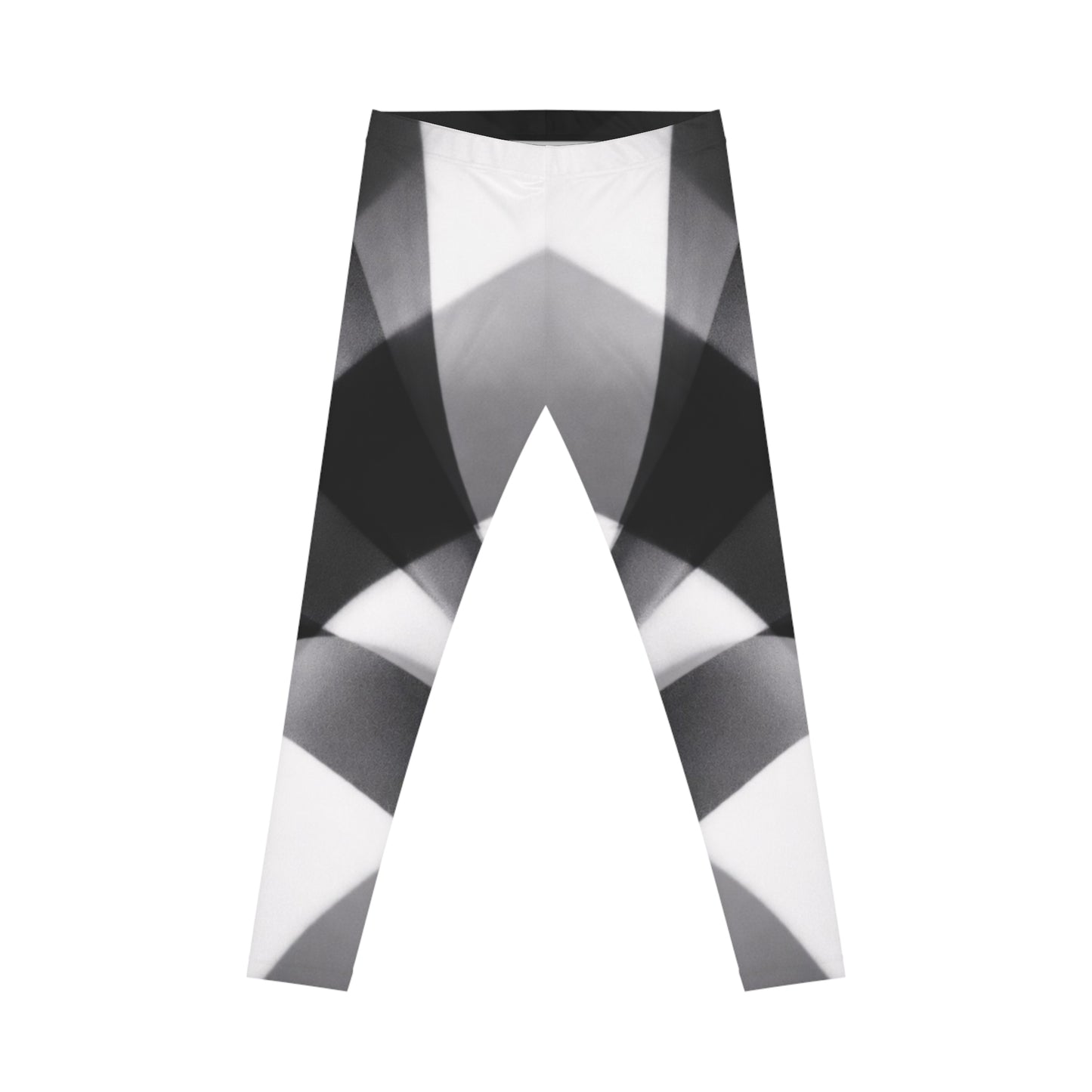 Monochrome Geometric Pattern Leggings | Black White Abstract Symmetry