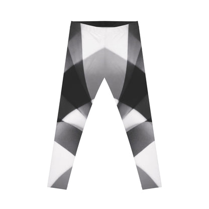 Monochrome Geometric Pattern Leggings | Black White Abstract Symmetry