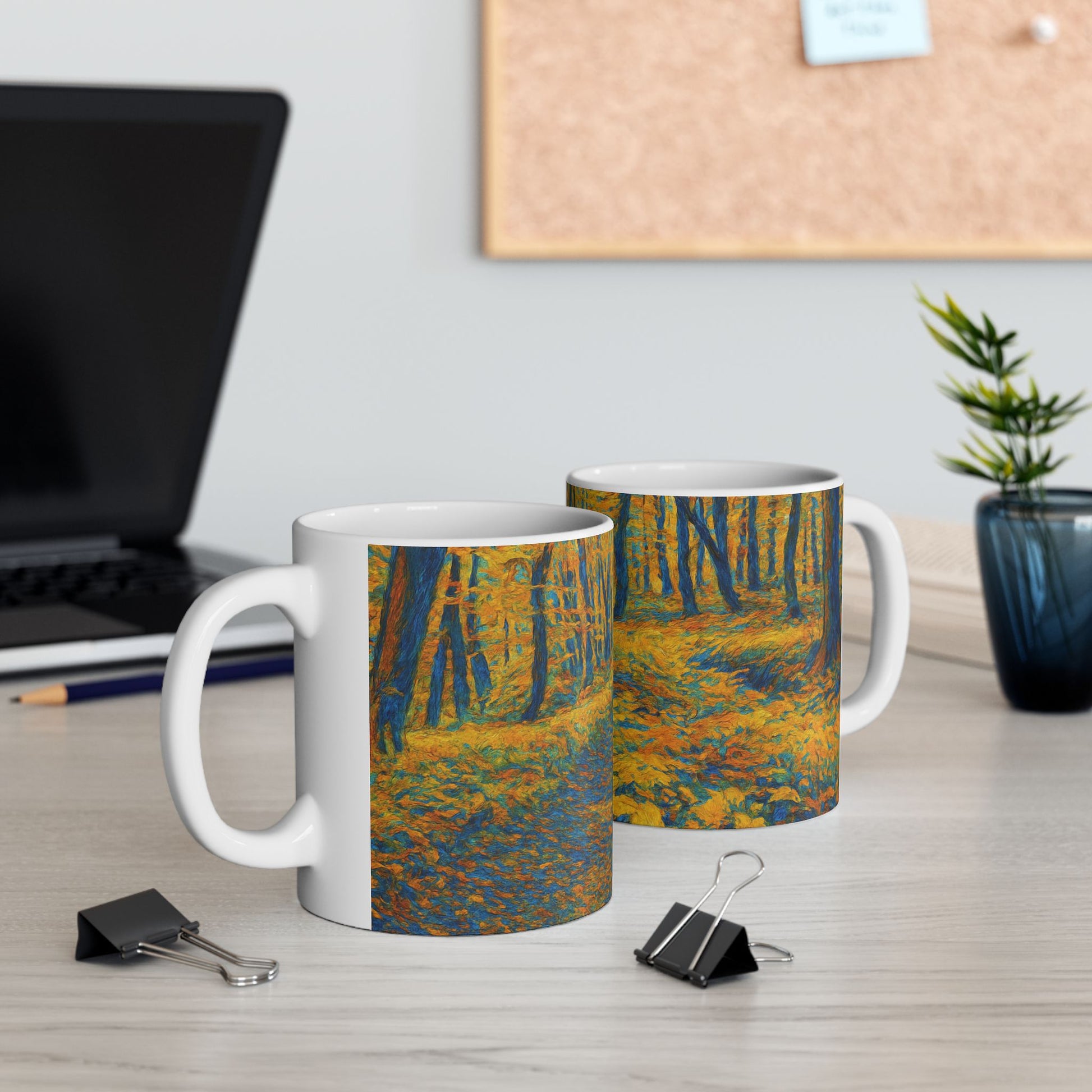 Ceramic Mug - Autumn Forest, Cozy Drinks, Hot Beverages, Nature Lovers Gift, Fall Decor - TRV