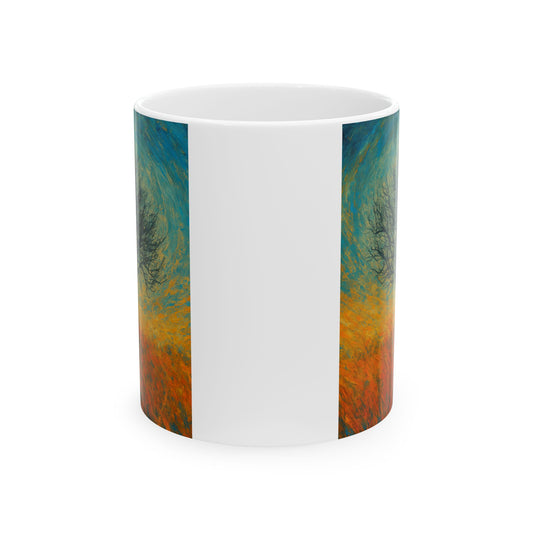 Vibrant Ceramic Mug - Sunset Mountain Design, Coffee Cup, Gift for Nature Lovers, Home Decor, Tea Mug, Unique Art Mug - TRV