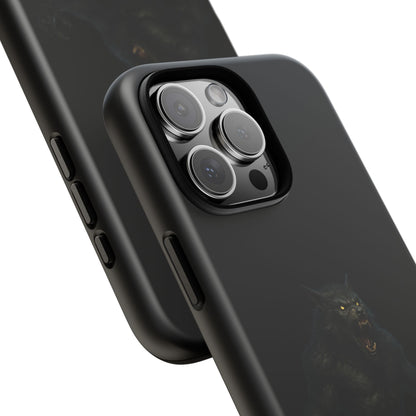 Werewolf phone case with dark monster graphic, tough protective design for smartphones by Printify.