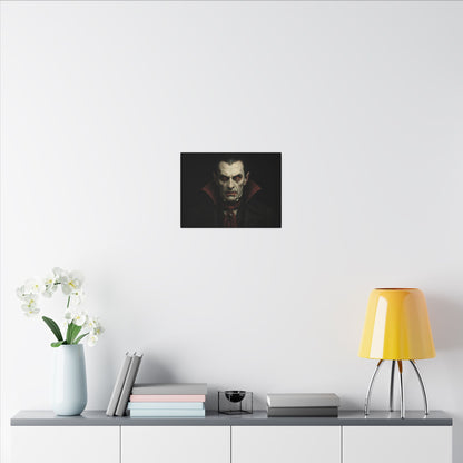 Vampire Portrait Canvas Wall Art – Gothic Dracula Matte Stretched Print