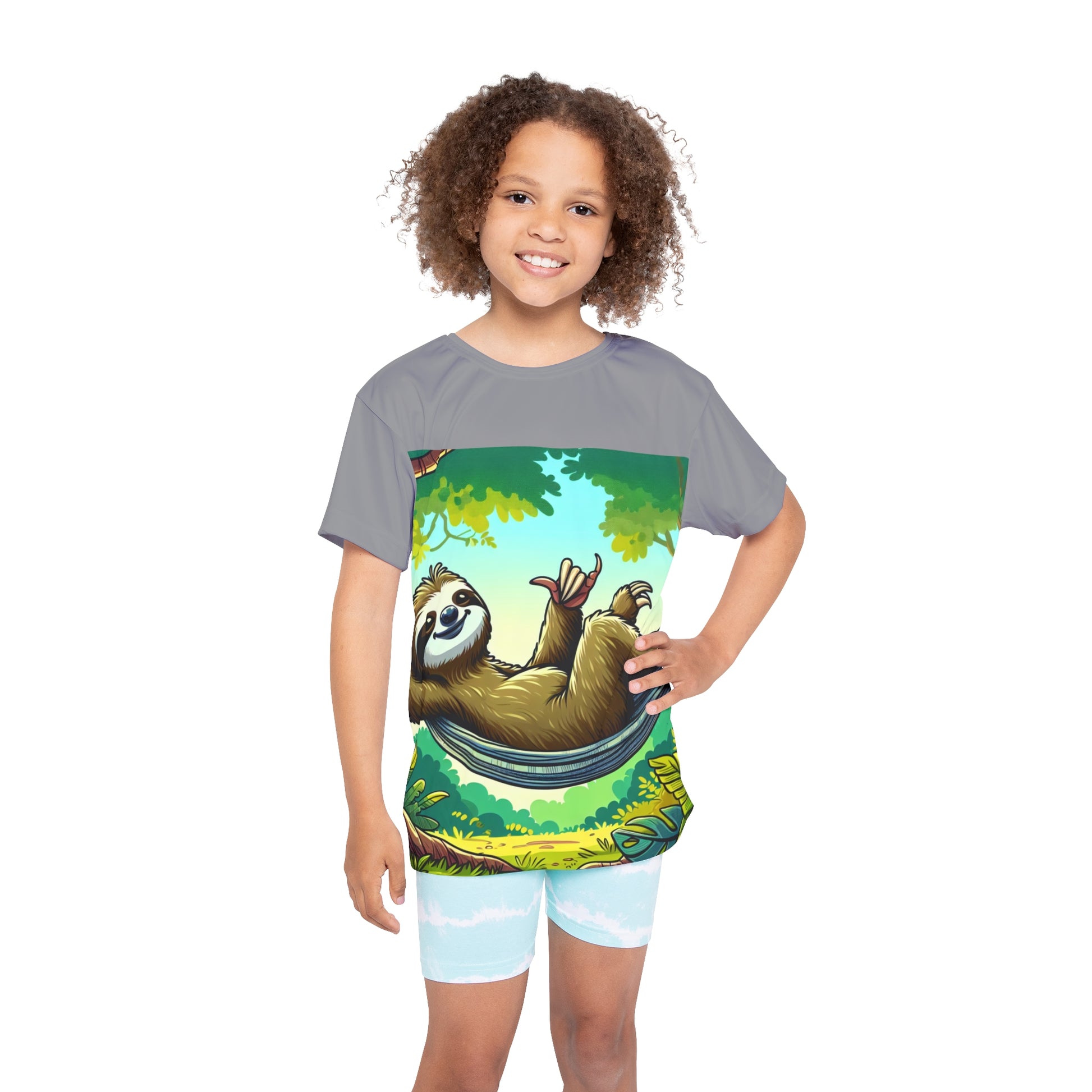 Sloth-Inspired Kids Sports Jersey - Playful, Fun, Athletic Wear for Young Sport Enthusiasts, Birthday Gift, Summer Camp, Outdoor Play - TRV