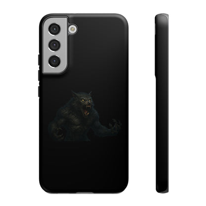 Werewolf phone case with dark monster graphic, tough protective design for smartphones, by Printify.