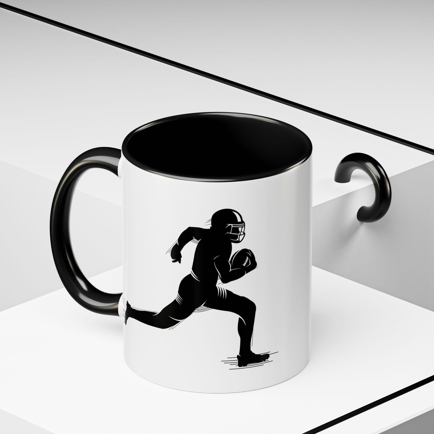 Football Player Themed Accent Coffee Mug, Sports Fan Gift, Unique Mug for Athletes, Coffee Lover, Game Day Essential - TRV
