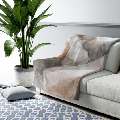 Abstract Sherpa Fleece Blanket