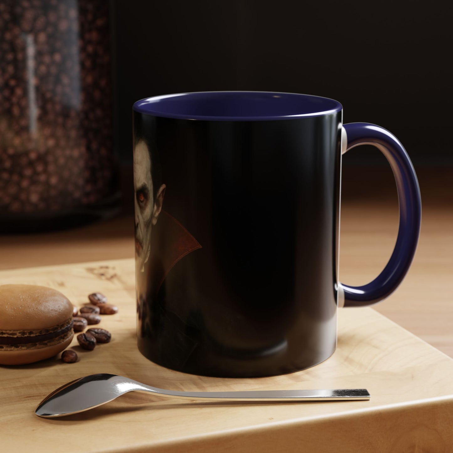 Gothic Dracula Vampire Accent Coffee Mug | Spooky Halloween Gift, Unique Home Decor, Collector's Mug, Coffee Lover's Gift
