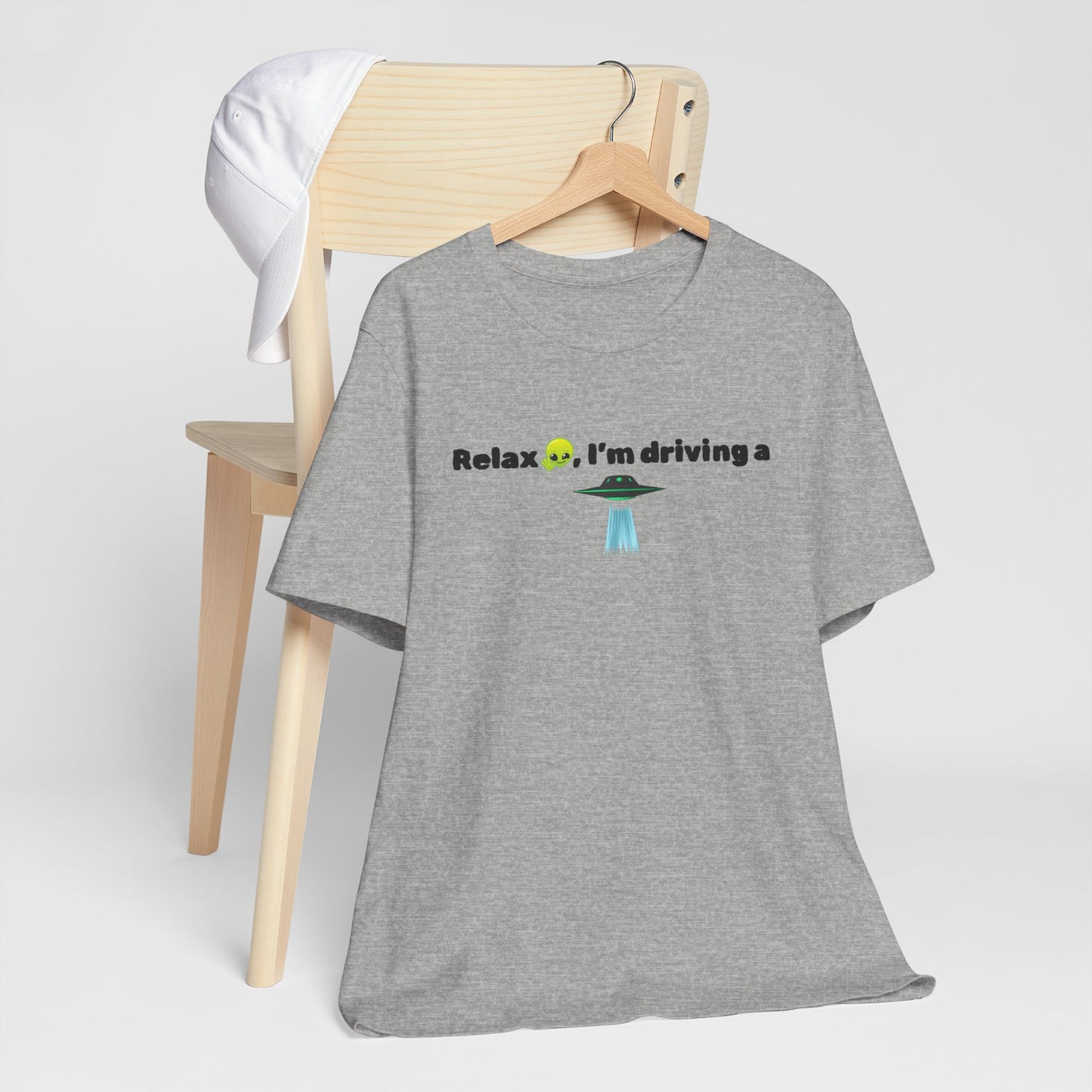 Alien Driving Unisex Tee - Fun Casual Shirt, Gifts for UFO Lovers, Quirky Humor T-Shirt, Perfect for Road Trips, Unique Birthday Present