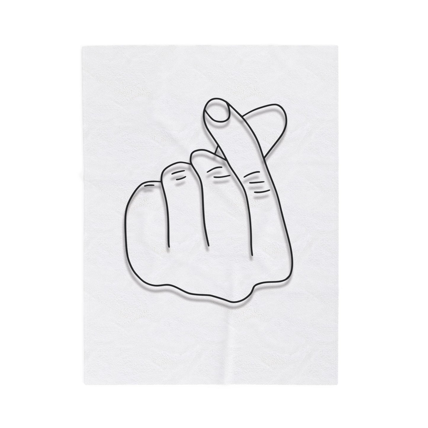 Cozy Velveteen Plush Blanket with Heart Gesture Design - Perfect for Gifts & Home Decor - TRV