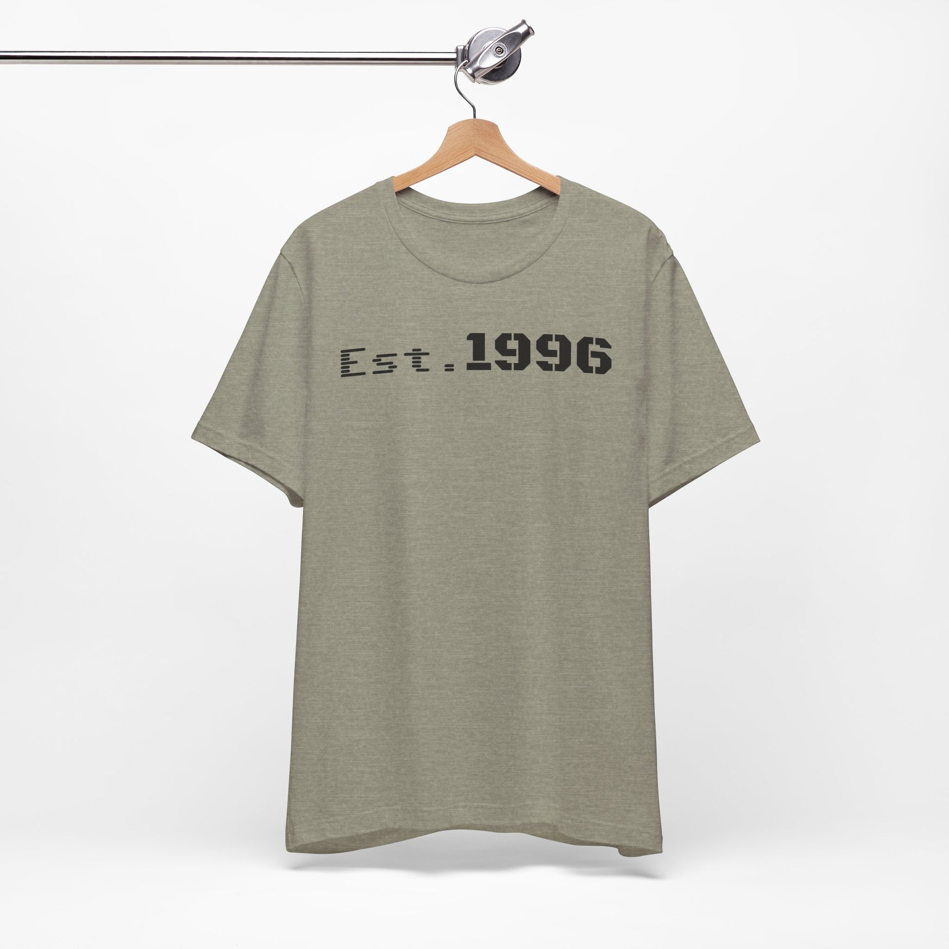Unisex Jersey Tee - 'Est. 1996' Graphic Shirt, Birthday Gift, Casual Wear, Vintage Style, Retro Fashion, Gift for Him/Her - TRV
