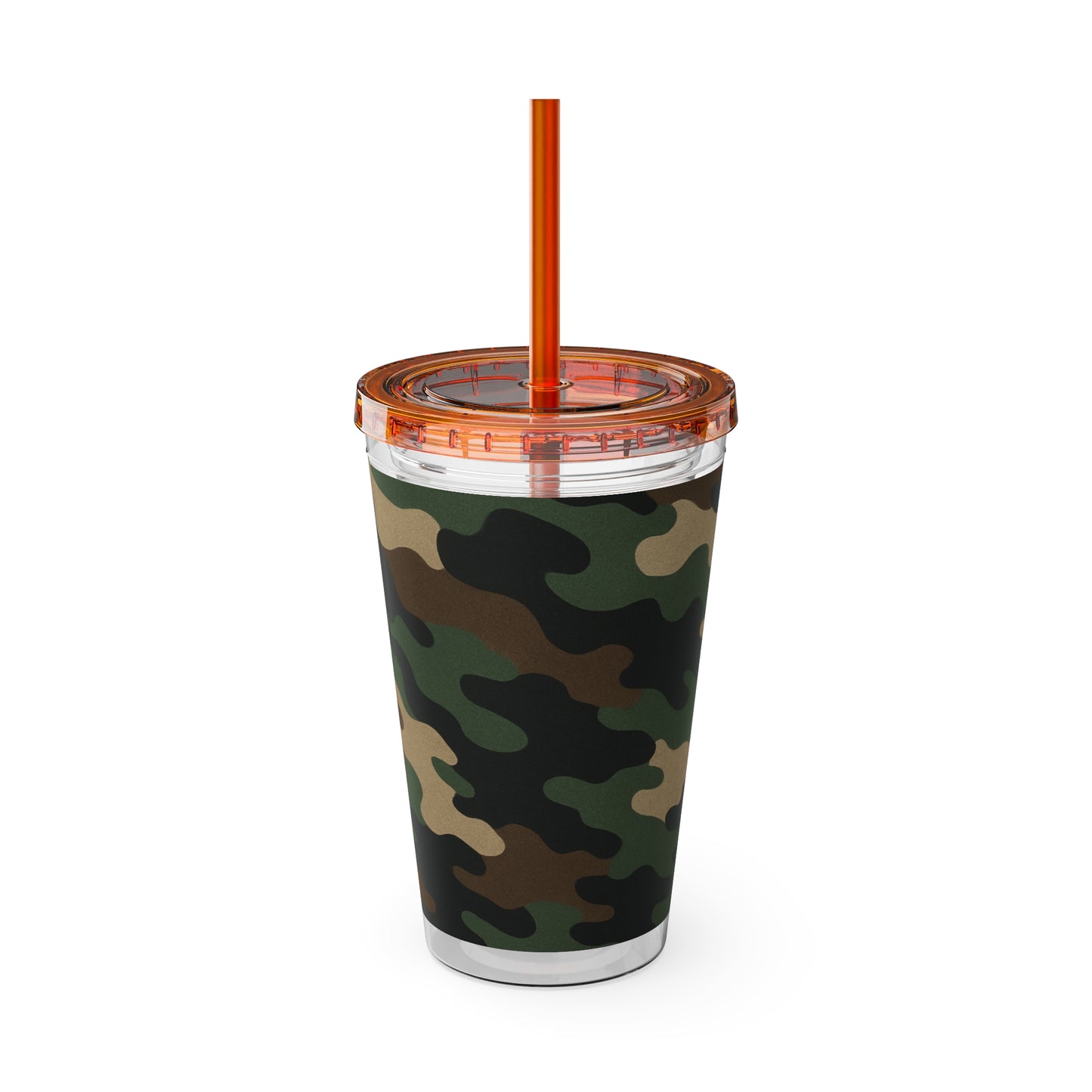 Stylish Camo Tumbler, 16oz Cup with Straw, Perfect for Outdoor Adventures, Gifts for Him, Travel Mug, Eco-friendly Drinkware, Camping - TRV